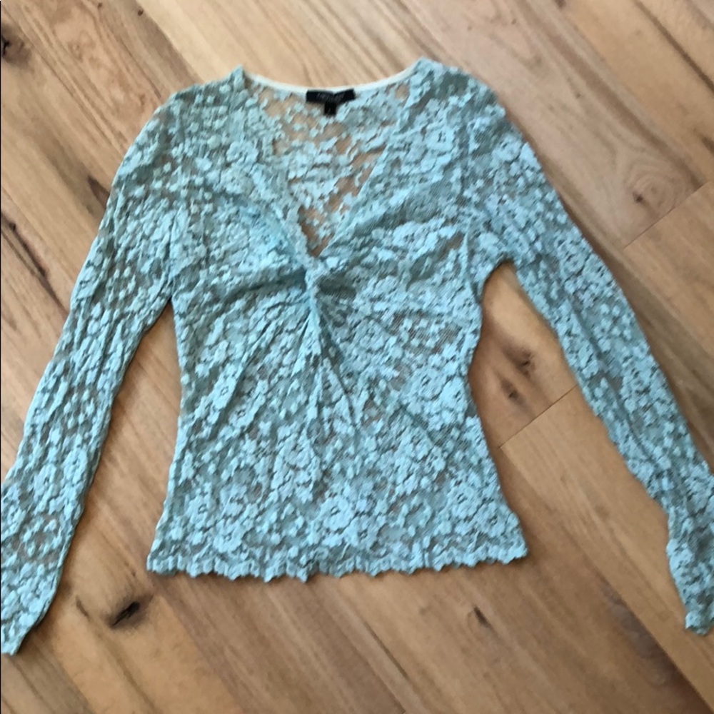 Ice Blue Lace Blouse